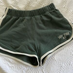 Brandy melville green sweat shorts